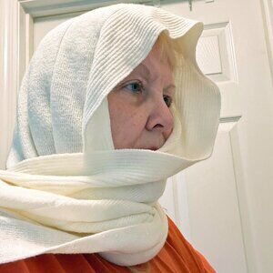 Totes Hooded Scarf, Soft 100% Acrylic, Eggshell Cream Cold-Weather Scarf